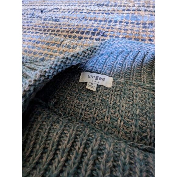 J. Jill M Oversized Mock Neck Sweater Open Knit Pistachio Green Beige Preppy - Picture 3 of 7